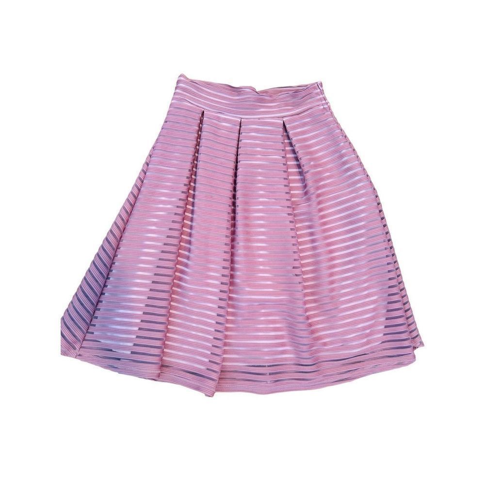 Pink midi skirt. Easy to dress up or down. (Model height 5.1). Lined. Very cute